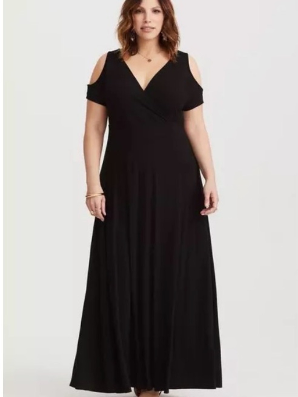 Torrid Black Cold-Shoulder Maxi Dress